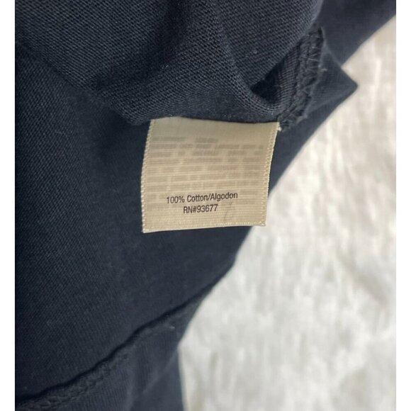 St. John's Bay Medium Black Short Sleeve Shirt 100% Cotton - Picture 4 of 6